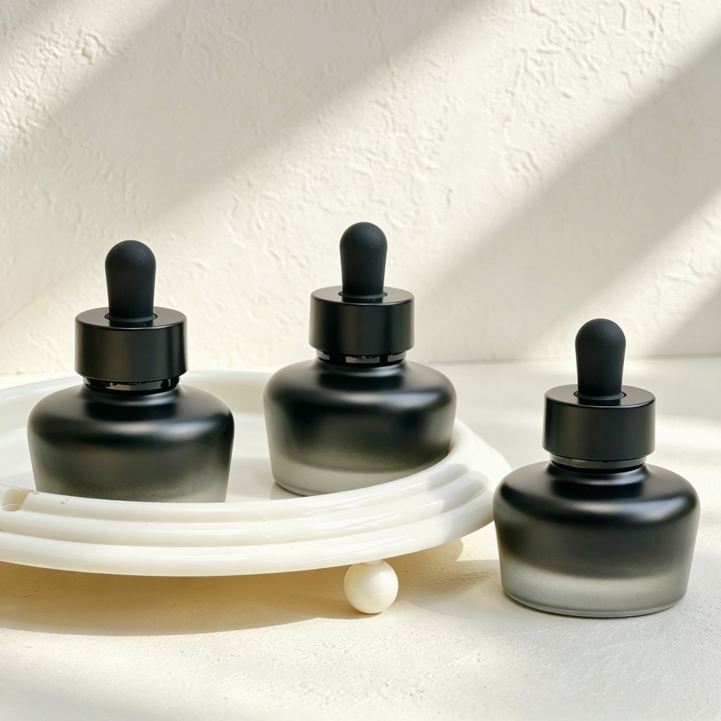 Luxury Skincare Essential - Botol Tetes Kaca Buram 30ml, Warna