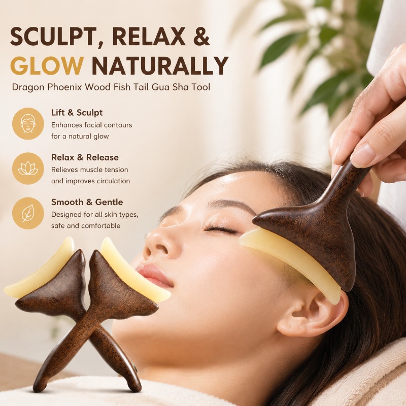 Luxury Skincare Tools - Papan Gua Sha Wajah Multifungsi, Pena