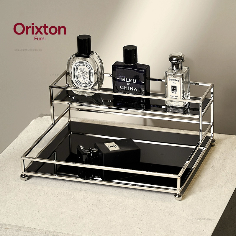 Rak Display Parfum Logam Hitam - Luxury Skincare Tools ulasan dan harga