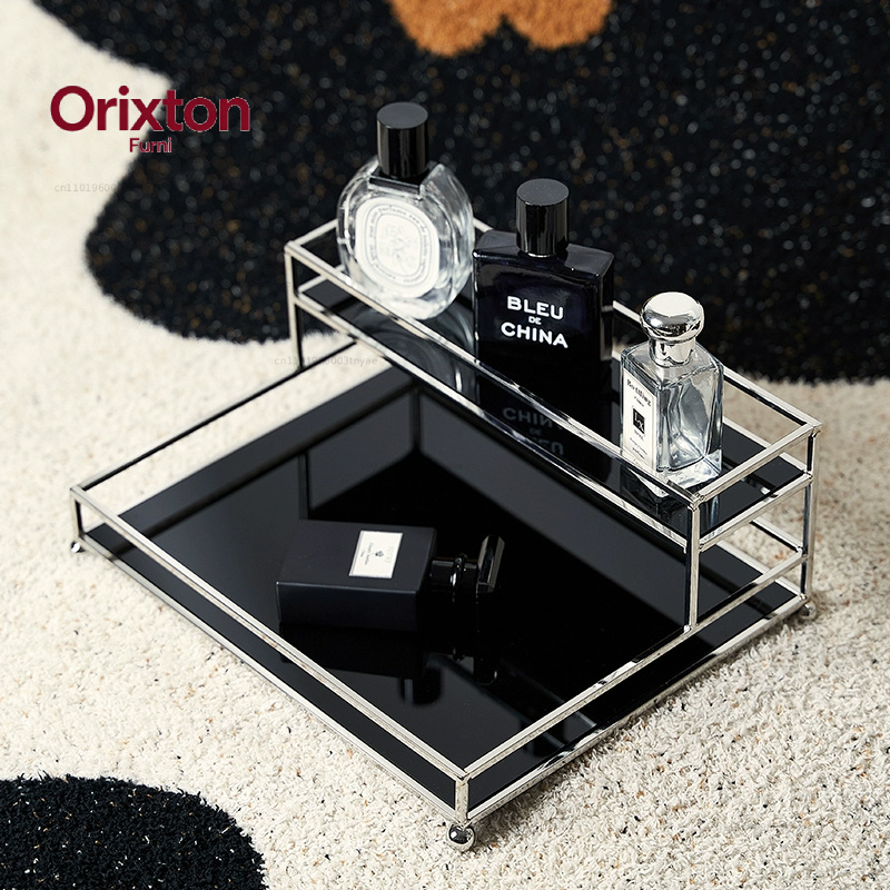 Rak Display Parfum Logam Hitam - Luxury Skincare Tools ulasan dan harga