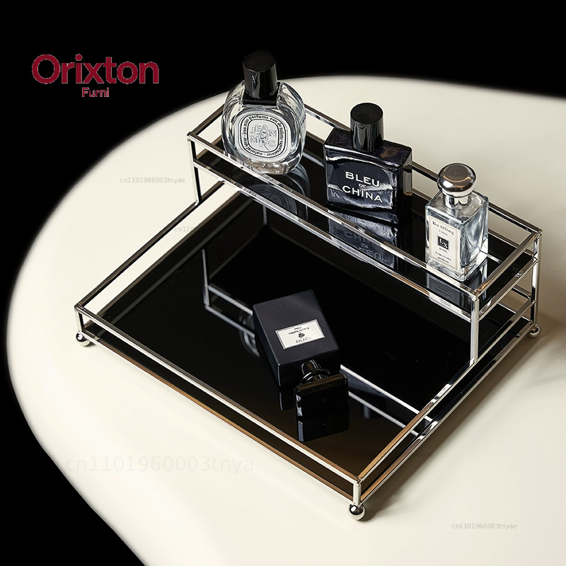 Rak Display Parfum Logam Hitam - Luxury Skincare Tools ulasan dan harga