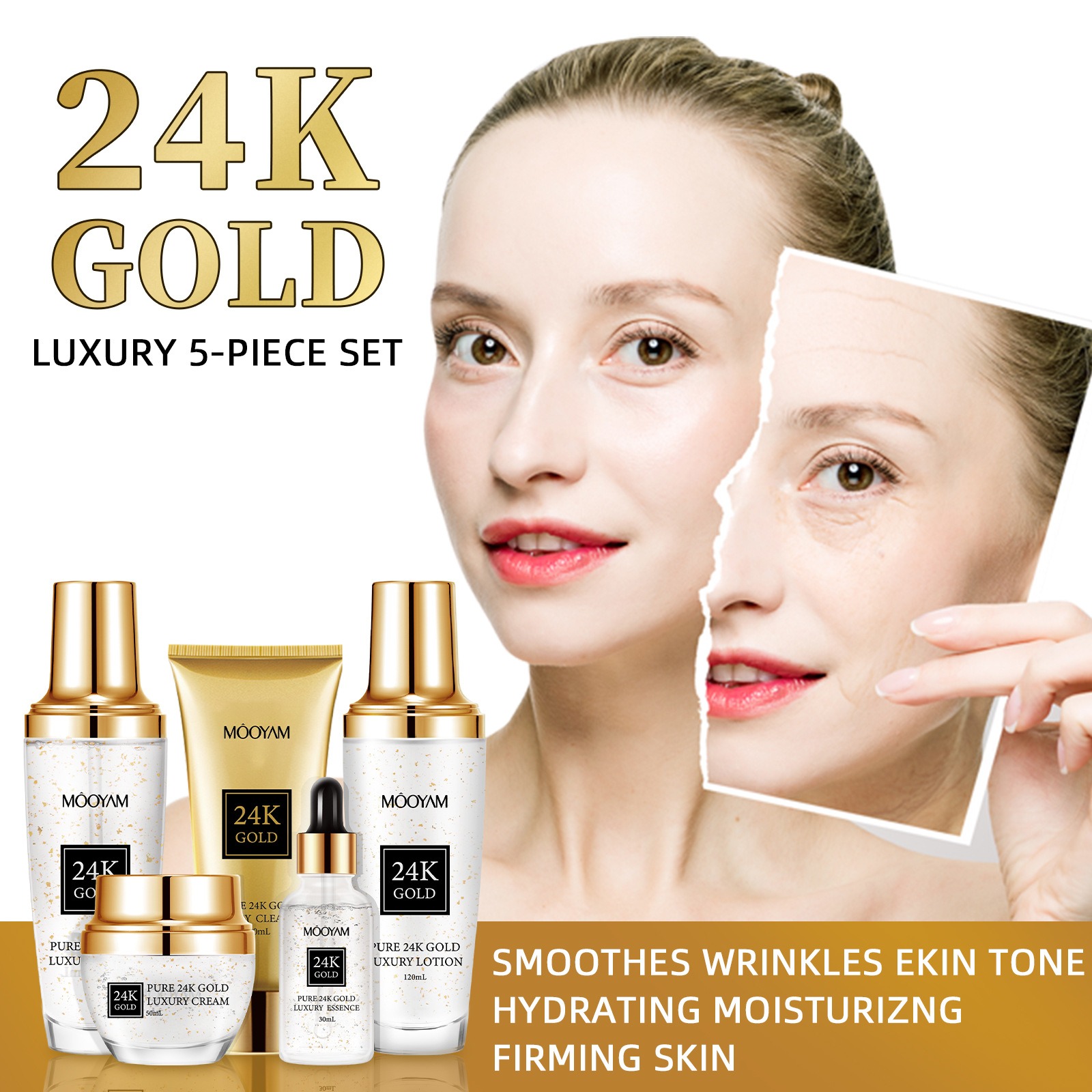 Perawatan Kulit 24K Gold LUXUR - Luxury Skincare Kit ulasan dan harga