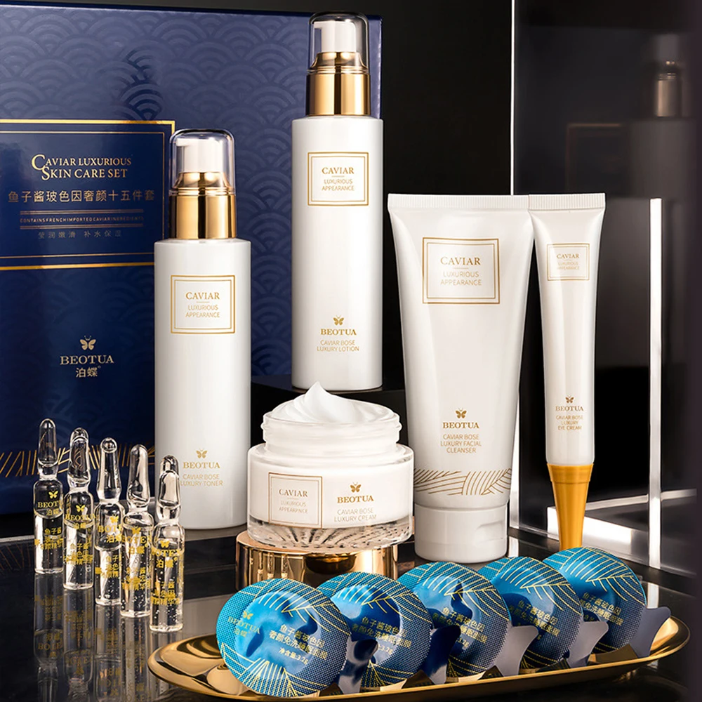 15PCS Set Perawatan Kulit Cavi - Luxury Skincare Kit ulasan dan harga